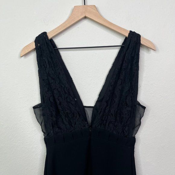 Assali Women's Cartel Mini Black Dress Size XS Deep V Lace Zip Back - Picture 4 of 12